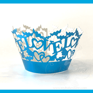 Blue Shiny Cupcake Muffin Paper Holder