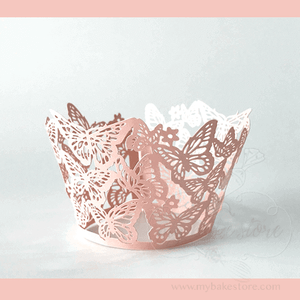 Light Pink Butterfly Cupcake Muffin Paper Holder