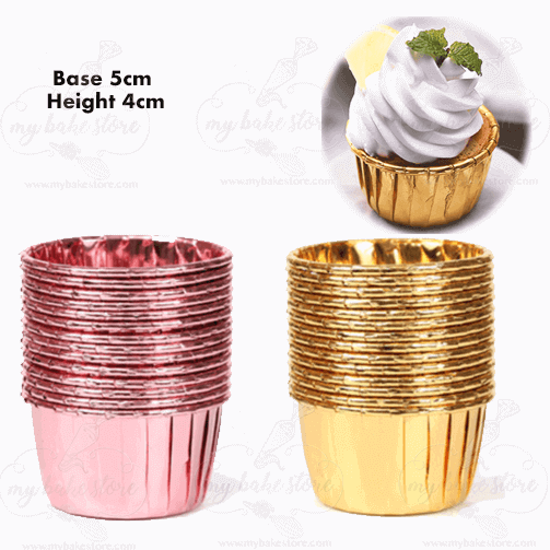 50pcs Aluminum Foil Cupcake Liners Muffin Liners, Heat Resistant Baking Cups  For Festivals, Holidays, Parties