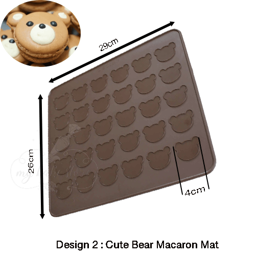 Cute Bear Macaron Silicone Baking Mat