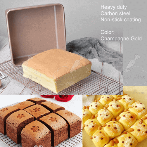 Square Silicone Cake Mold, Square Cake Pan, 9-Inch Square Cake Pan Non-Stick Silicone Square Cake Mold Baking Pan Non-Stick Silicone Bakeware Baking