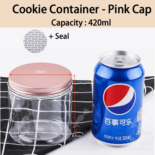 8585 pink cookie plastic container