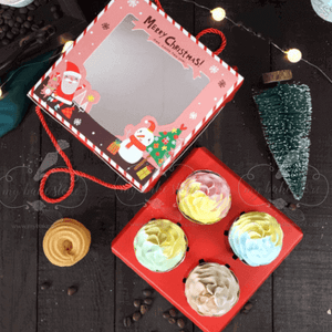 4 cavity Christmas Cupcake Box