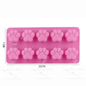 10 paw-prints silicone mold-size