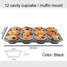 12 Cupcake Muffin pan black