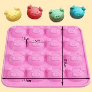 12pcs pig heads silicone mold