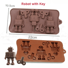 3 robots with keys chocolate mold
