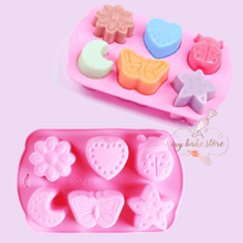 6 mini flower butterfly silicone soap mold