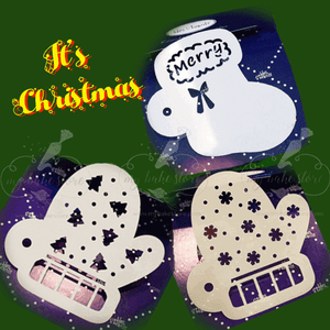 Christmas mitten and sock stencils