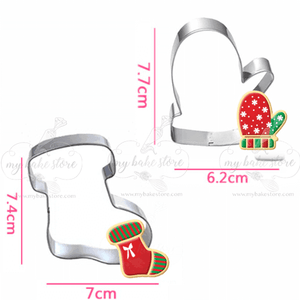 Christmas mitten and sock Cookie cutters
