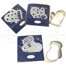 Christmas  mitten and sock Cookie cutters with stencils