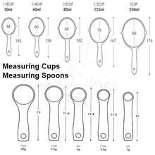 measuring cups and spoons measurement