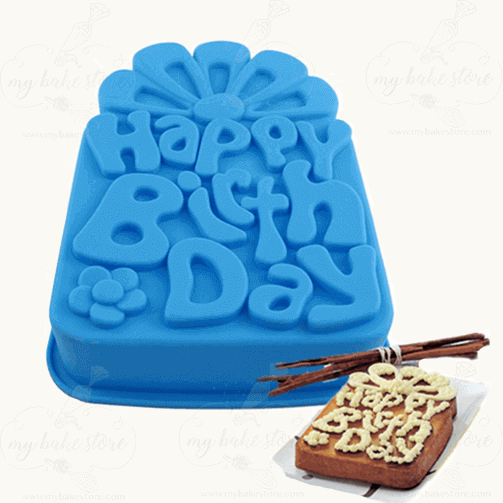 1Pc Happy Birthday Silicone Mold Flower Pattern Chocolate Fondant Cake Decoratio 1Pc Happy Birthday Silicone Mold Flower Pattern Chocolate Fondant Cake Decoratio
