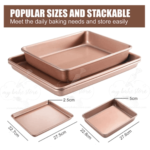 Baking Pan Cookie Baking Tray Gold