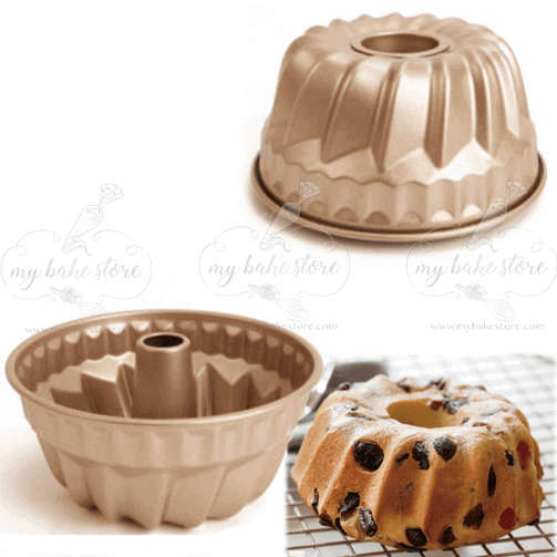 Mantouxixi 4 Pack Gold Color Mini Bundt Cake Pan, 4 Inch Nonstick Fluted  Tube Cake Pans, Oven Baking Mold Metal Round Pumpkin Shaped Cake Mould for