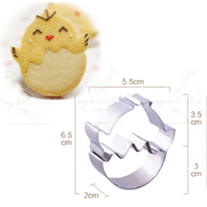 cute chick hatching from egg stainless steel cookie cutter-size