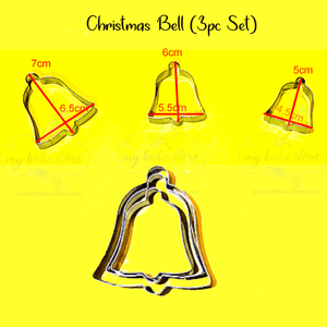 christmas bell cookie cutter 3 pc set