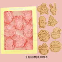8 pcs 3D christmas cookie cutters