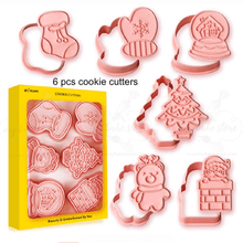 6 pcs 3D christmas cookie cutters