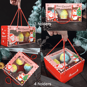 Christmas Cupcake Carrier Box 4 slots