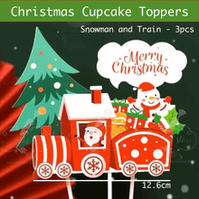 Christmas cake toppers 3pcs