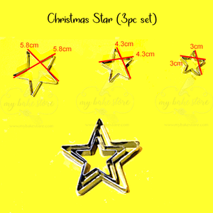 christmas star cookie cutter 3 pc set
