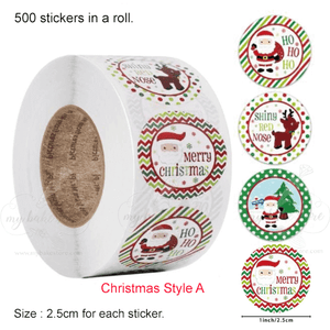 Christmas stickers 500 pcs Style A