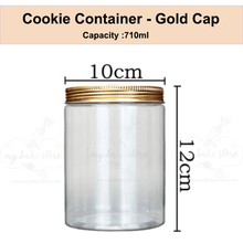 Cookie Storage Container Gold Cap 10*12