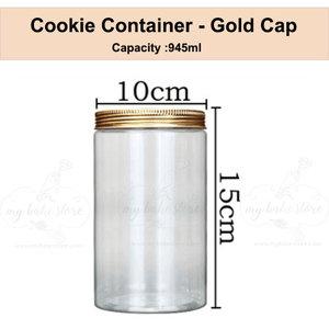 Cookie Storage Container Gold Cap 10*15