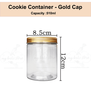 Cookie Storage Container Gold Cap 8.5*12