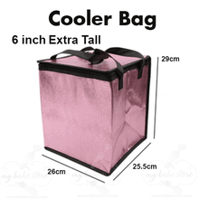 6 inch TALL cooler bag pink