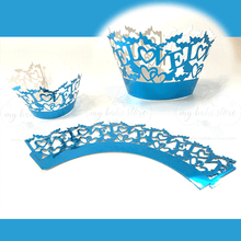 Blue Shiny Cupcake Muffin Paper Holder