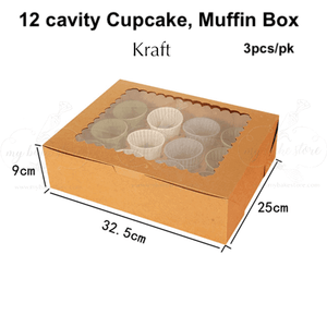 12 holes Cupcake, Muffin Box measurement