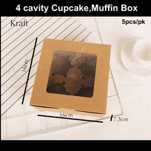 4 cavity Kraft Cupcake, Muffin Box  
