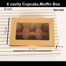 6 cavity Kraft Cupcake, Muffin Box  