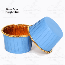 Blue shiny and glossy Cupcake Liners or muffin liners