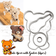 Bear with Guitar stainless steel cookie cutter