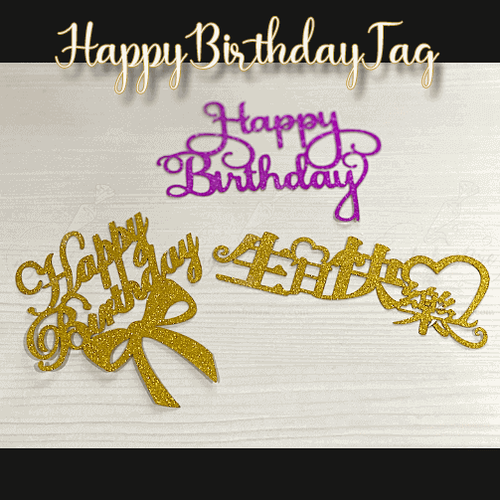 Birthday Tags Cake Topper