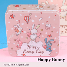 cute bunny Square cookie tin