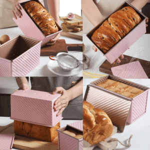 loaf pan 450g with lid pink