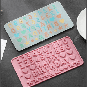 numbers and happy birthday alphabets mold