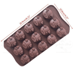 15pig heads chocolat molds