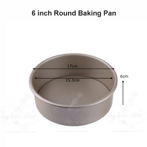 6 inch round cake pan in gold