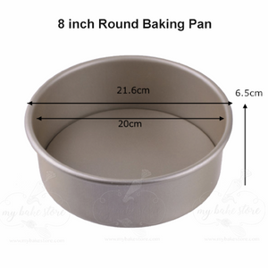 8 inch round cake pan in gold