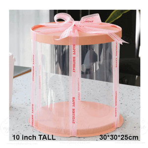 10 inch TALL Round Cake Box in Pink
