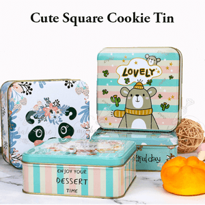 Square Cookie Tin Cookie Container