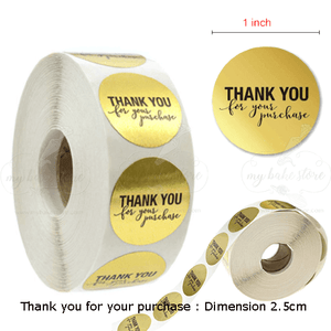 Thank you for your purchase, labels in GOLD